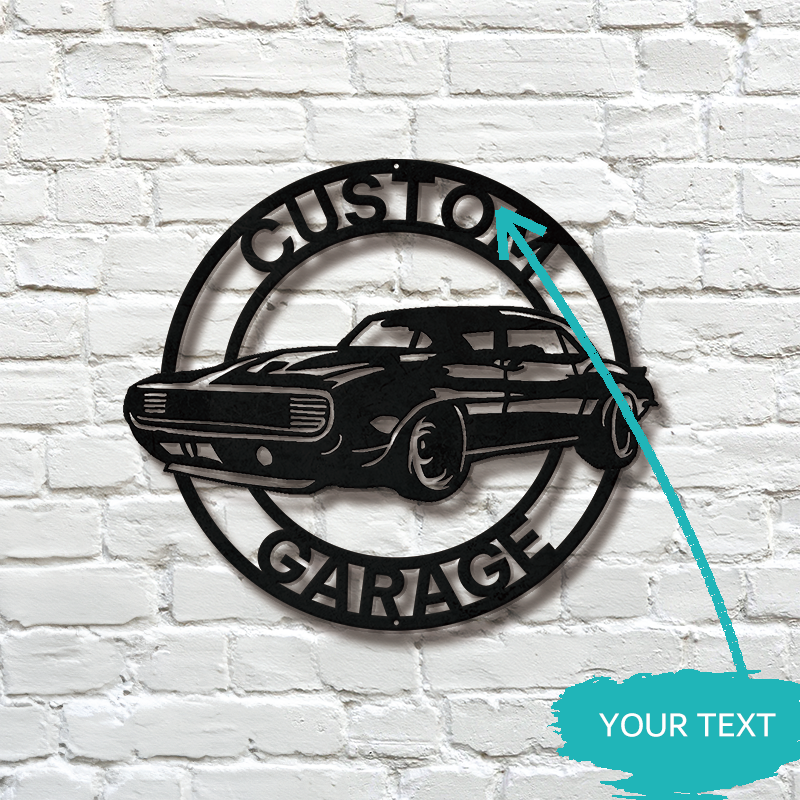 Personalized Garage Metal Sign │ Custom Car Wall Art Decor