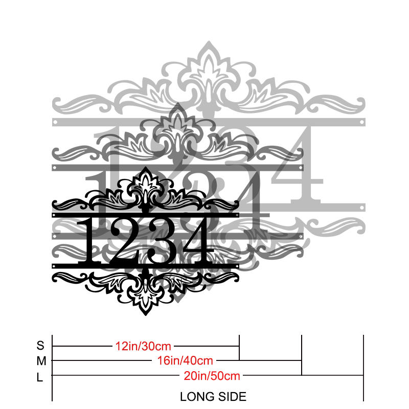 Personalized Metal Address Sign │ Elegant Black House Number Plaque
