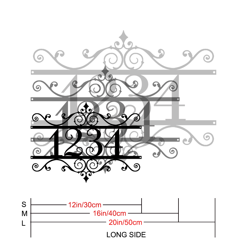 Personalized Metal Address Sign │ Elegant Black House Number Plaque