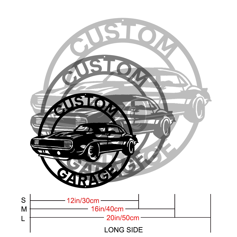 Personalized Garage Metal Sign │ Custom Car Wall Art Decor