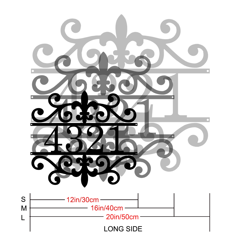 Personalized Metal Address Sign │ Elegant Black House Number Plaque