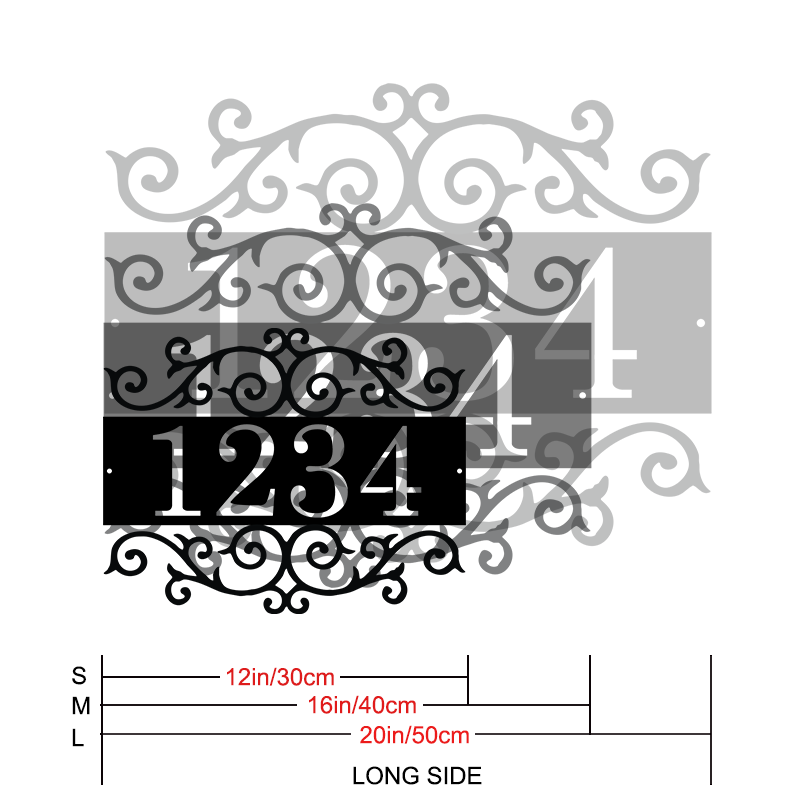 Personalized Metal Address Sign │ Elegant Black House Number Plaque
