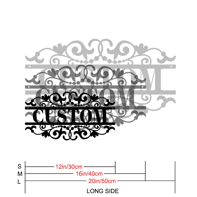 Personalized Metal Address Sign │ Elegant Black House Number Plaque