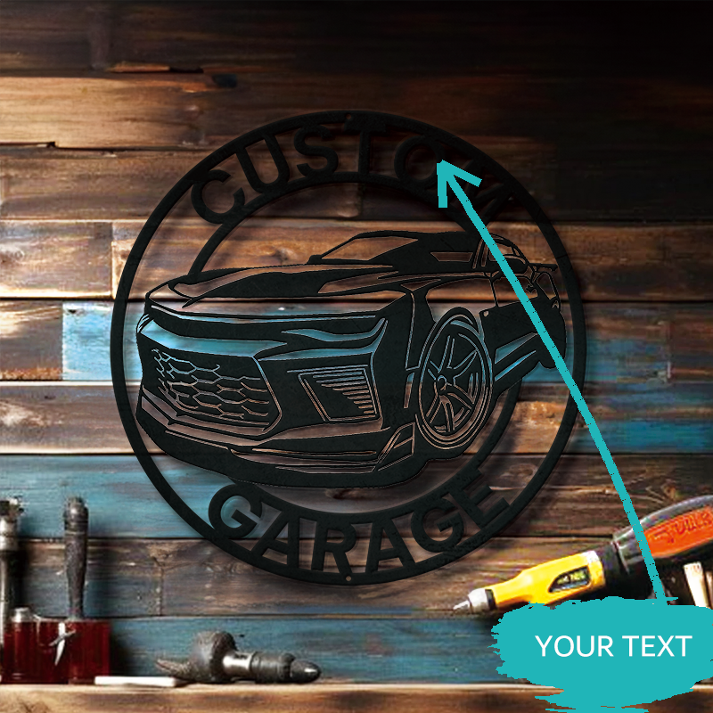 Personalized Garage Metal Sign │ Custom Car Wall Art Decor