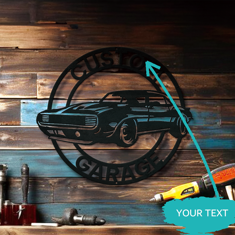 Personalized Garage Metal Sign │ Custom Car Wall Art Decor