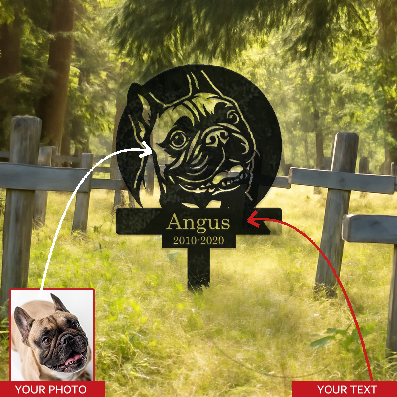 Personalized Pet Portrait Metal Sign │ Modern B&W Dog Memorial Art