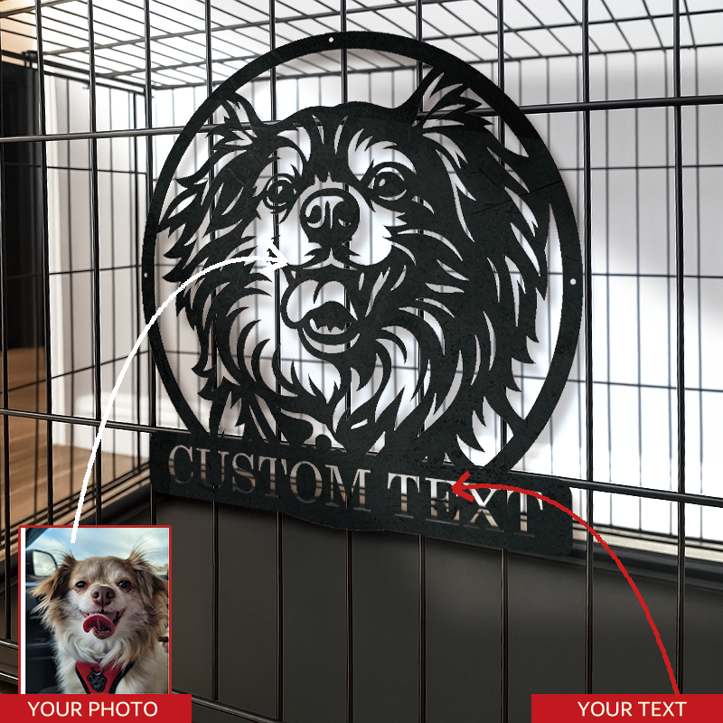 Personalized Pet Portrait Metal Sign │ Modern B&W Dog Memorial Art