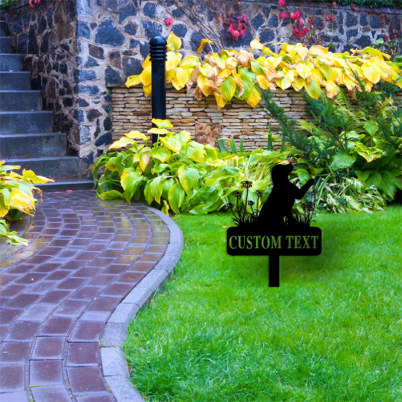 Custom Garden Metal Stake │ Elegant Silhouette Design