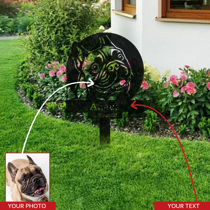 Personalized Pet Portrait Metal Sign │ Modern B&W Dog Memorial Art