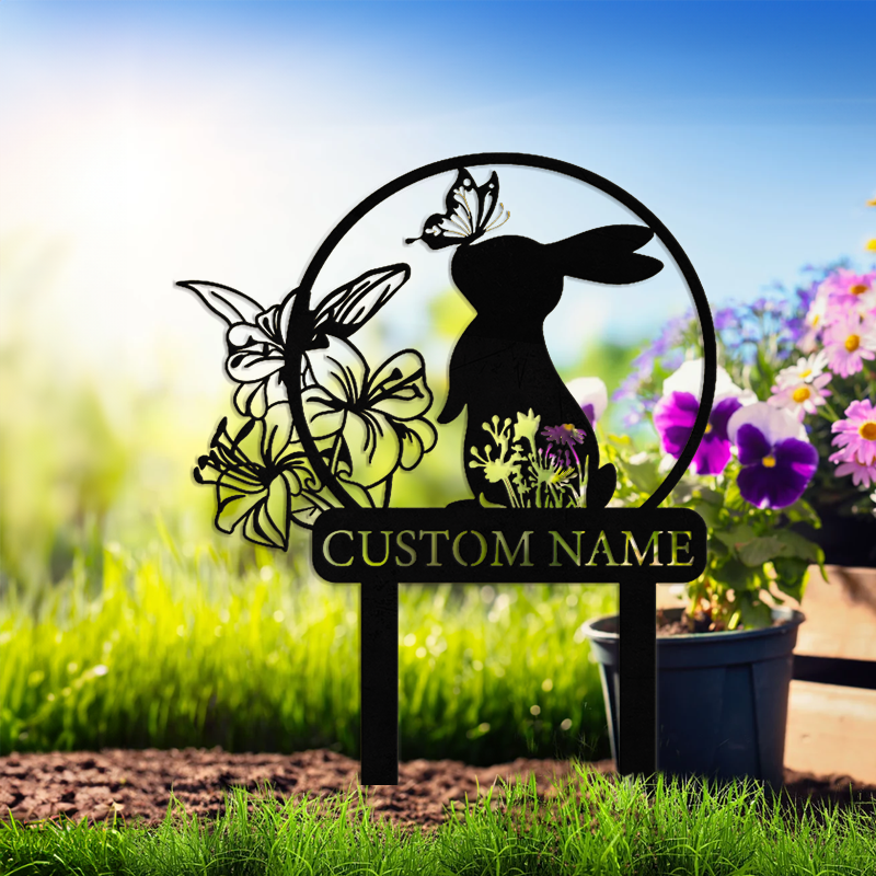 Custom Garden Metal Stake │ Elegant Silhouette Design
