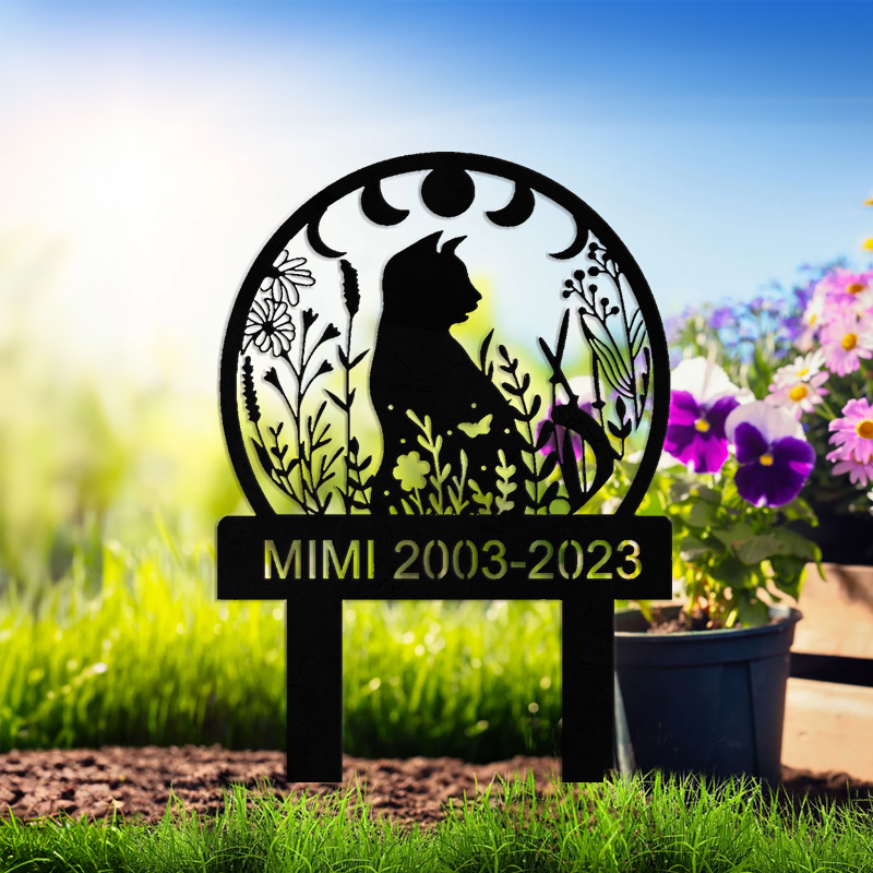 Custom Garden Metal Stake │ Elegant Silhouette Design
