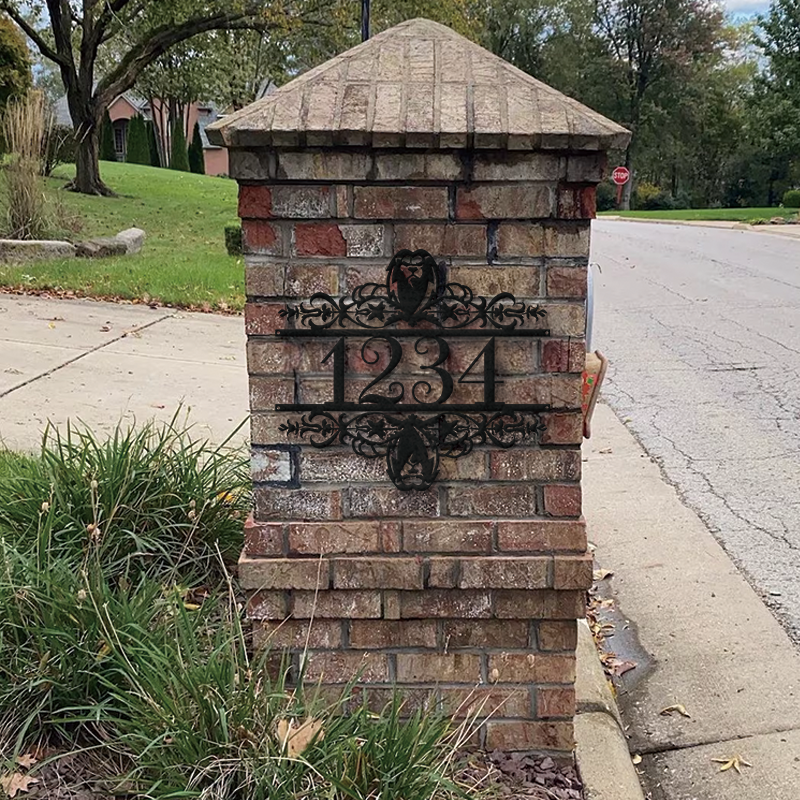 Personalized Metal Address Sign │ Elegant Black House Number Plaque