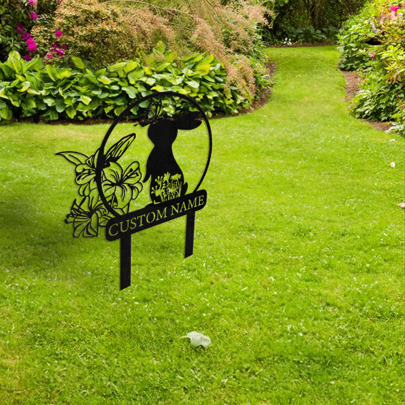 Custom Garden Metal Stake │ Elegant Silhouette Design
