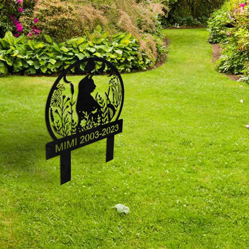 Custom Garden Metal Stake │ Elegant Silhouette Design