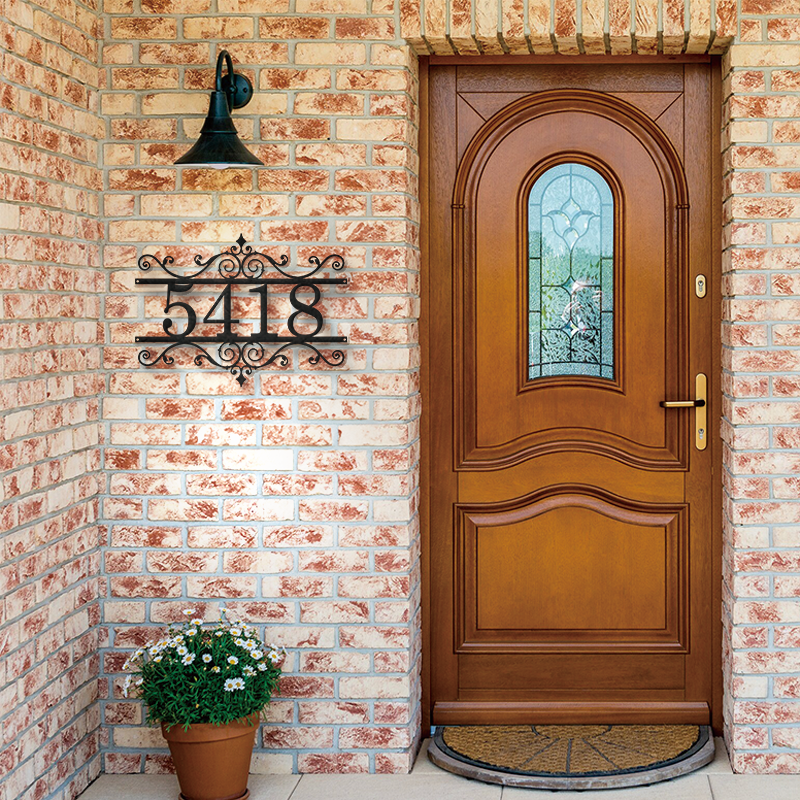 Personalized Metal Address Sign │ Elegant Black House Number Plaque