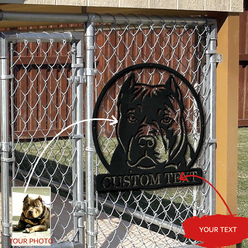 Personalized Pet Portrait Metal Sign │ Modern B&W Dog Memorial Art
