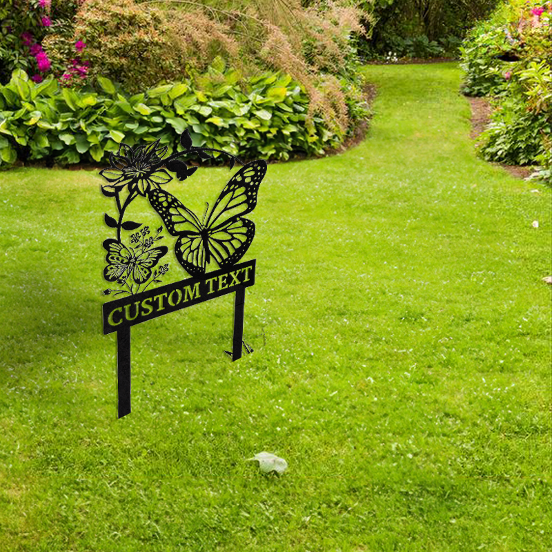 Custom Garden Metal Stake │ Elegant Silhouette Design