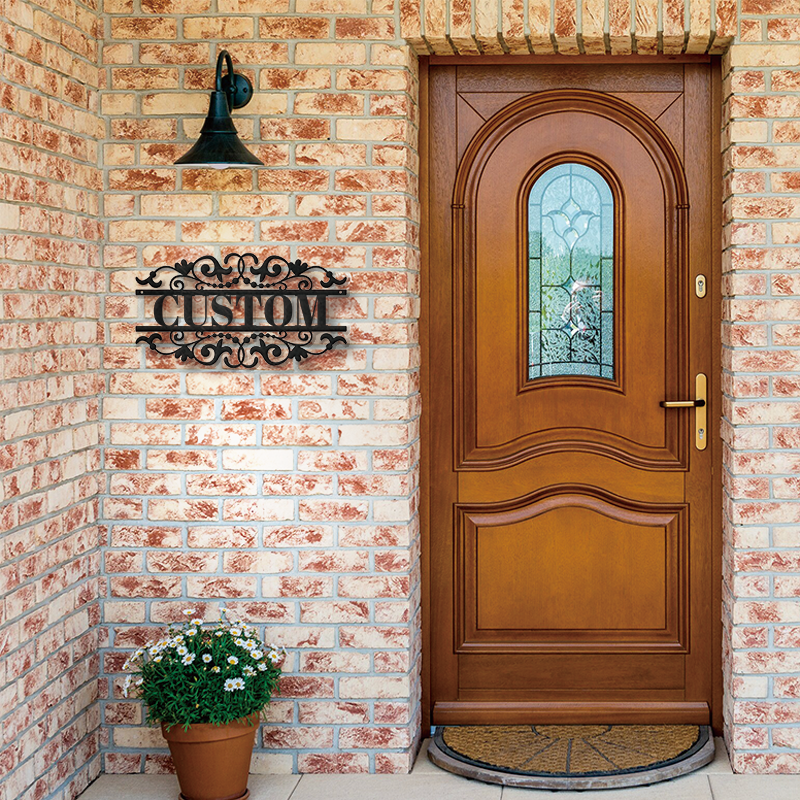 Personalized Metal Address Sign │ Elegant Black House Number Plaque