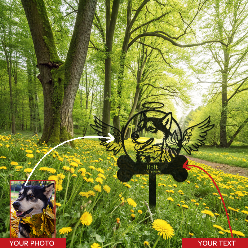 Personalized Pet Portrait Metal Sign │ Modern B&W Dog Memorial Art