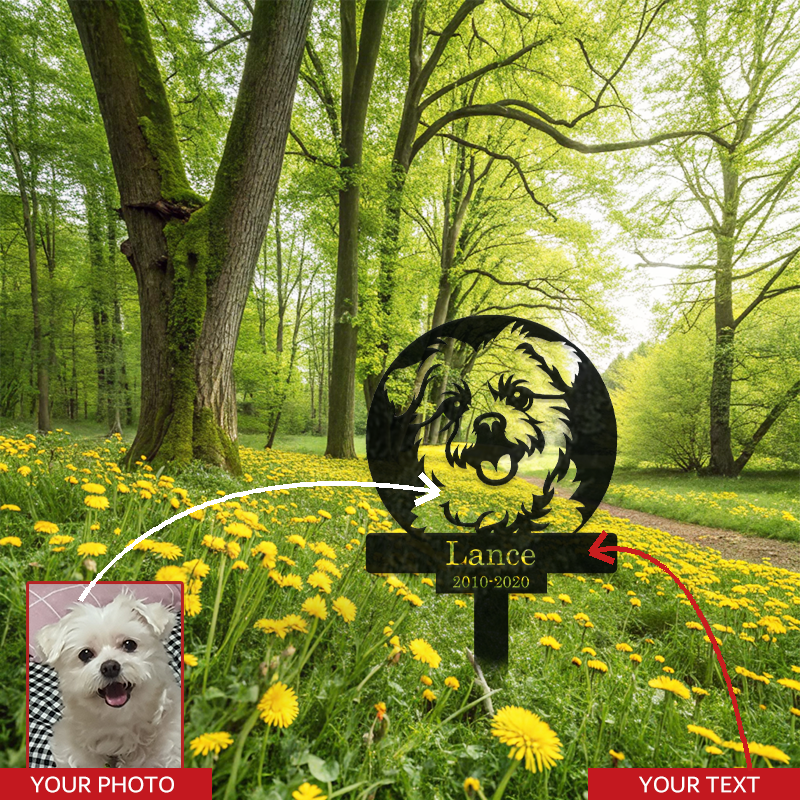 Personalized Pet Portrait Metal Sign │ Modern B&W Dog Memorial Art