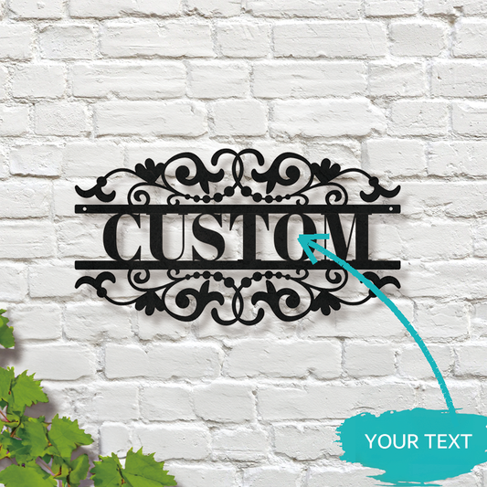 Personalized Metal Address Sign │ Elegant Black House Number Plaque