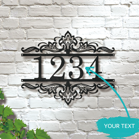 Personalized Metal Address Sign │ Elegant Black House Number Plaque