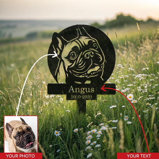 Personalized Pet Portrait Metal Sign │ Modern B&W Dog Memorial Art