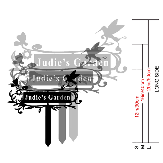 Custom Garden Metal Stake │ Elegant Silhouette Design