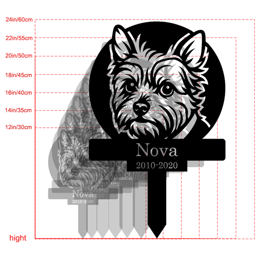 Personalized Pet Portrait Metal Sign │ Modern B&W Dog Memorial Art
