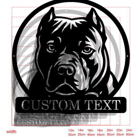 Personalized Pet Portrait Metal Sign │ Modern B&W Dog Memorial Art