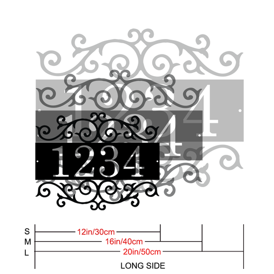 Personalized Metal Address Sign │ Elegant Black House Number Plaque