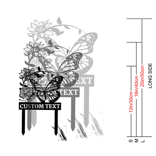 Custom Garden Metal Stake │ Elegant Silhouette Design
