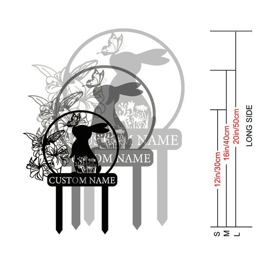 Custom Garden Metal Stake │ Elegant Silhouette Design