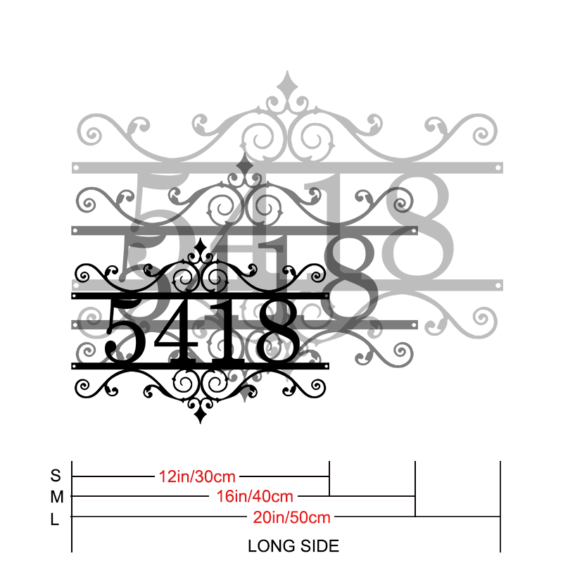 Personalized Metal Address Sign │ Elegant Black House Number Plaque