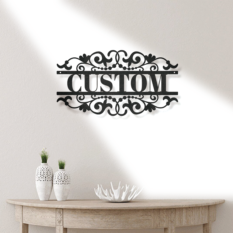 Personalized Metal Address Sign │ Elegant Black House Number Plaque
